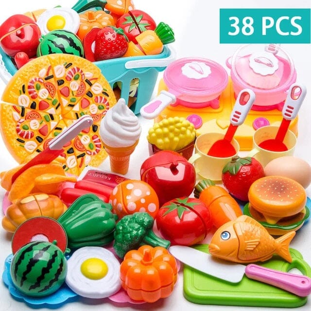 Conjunto de Comidas - Brinquedo de comidinhas divertidas para sua criança Conjunto - brin - 086 VF Villa Kids 38 Peças 