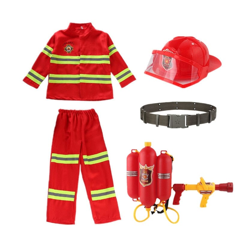 Fantasia de Bombeiro 0 VF Villa Kids Fantasia + Capacete + Mochila com extintor PPP 