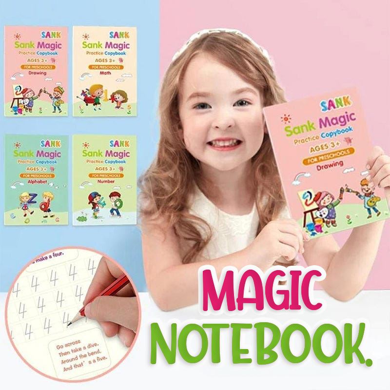 Kit 04 Cadernos de caligrafia + Brinde extra caderno -edu-134 VF Vila Kids 