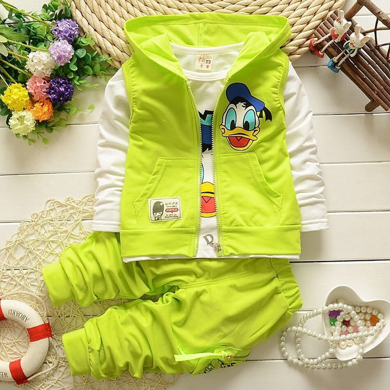 Conjunto Pato Donald com 3 Peças roupa2 VF Villa Kids Verde 6 a 12 Meses 