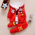 Conjunto Infantil Mickey com 3 Peças roupa1 VF Villa Kids Vermelho 6 a 9 Meses 