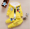 Conjunto Infantil Mickey com 3 Peças roupa1 VF Villa Kids Amarelo 6 a 9 Meses 