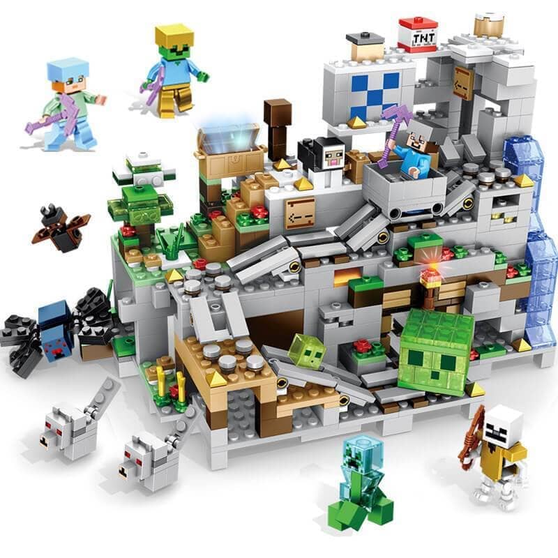 Bloco de Montar Minecraft - Modelo Caverna da Montanha Blocos - edu - 029 VF Villa Kids 