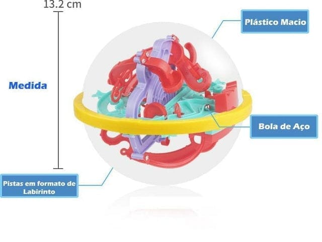 Bola Labirinto 3D Aprendizagem Divertida Bola - edu - 038 VF Villa Kids 