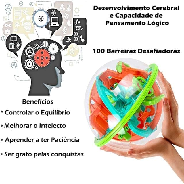 Bola Labirinto 3D Aprendizagem Divertida Bola - edu - 038 VF Villa Kids 