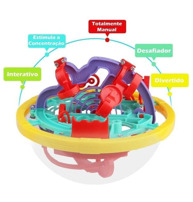 Bola Labirinto 3D Aprendizagem Divertida Bola - edu - 038 VF Villa Kids 