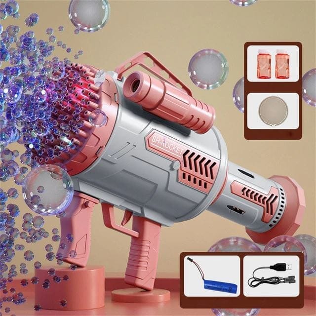 Bubble soap bazooka bolha de sabão Bubble soap - brin - 059 VF Villa Kids Rocket com LEDs Rosa 