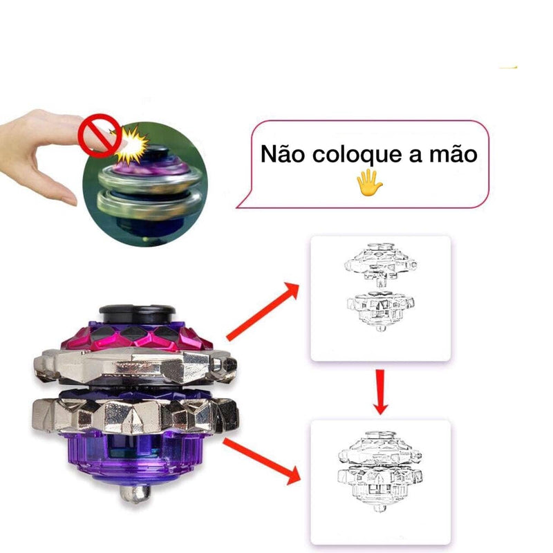 Conjunto Beyblade Com Lançador Alta Qualidade Conjunto - brin - 084 VF Villa Kids 