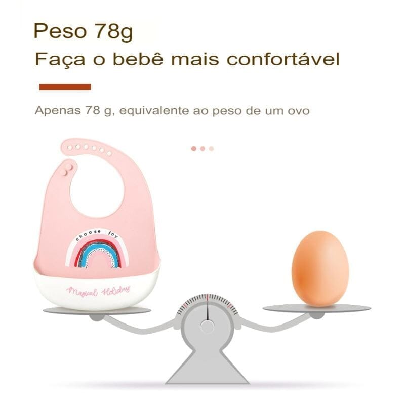 Kit 8 Pçs, Conjunto De Refeição Em Silicone Para Bebê, Prato com Ventosa, 100% Silicone, Babador Com Estampa kit prato de silicone ciano-beb-323 VF Villa Kids 