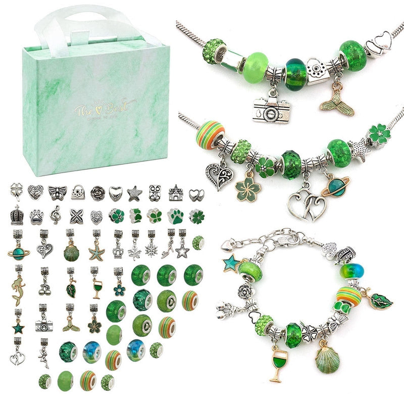 Kit Completo Pulseiras e Berloques tudo em Prata 925 Pulseira-brin-313 FAB Mundo Verde 