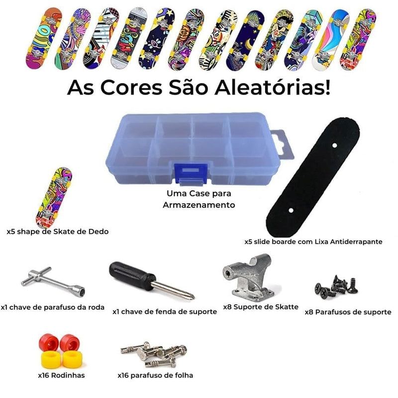 Kit Skate de Dedo Profissional - Fingerboard Skate -brin - 145 VF Villa Kids 