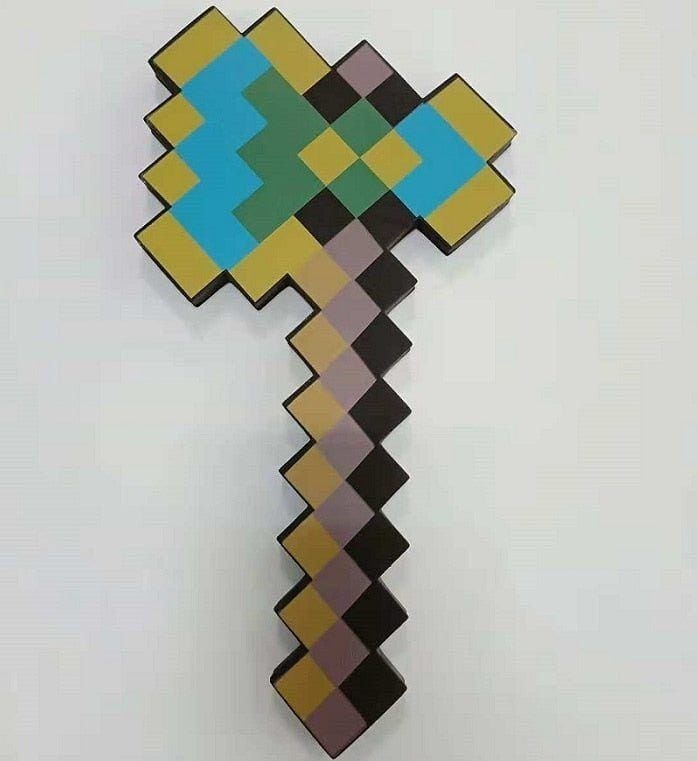 Minecraft Espada Picareta Diamante Original EVA Brinquedo Minecraft - -brin - 176 VF Villa Kids Machado Ouro 