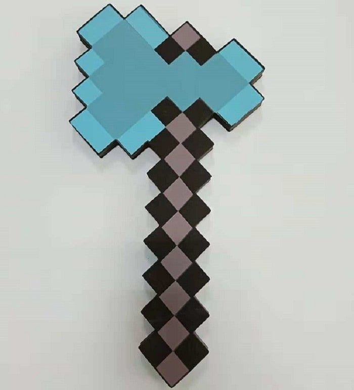 Minecraft Espada Picareta Diamante Original EVA Brinquedo Minecraft - -brin - 176 VF Villa Kids Machado Diamante 